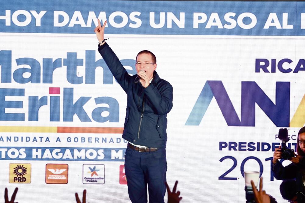 El precandidato del PAN, PRD y MC, Ricardo Anaya, dijo que los días del PRI en la Presidencia están contados y el 1 de julio habrá un cambio en el país. (VALENTE ROSAS. EL UNIVERSAL)