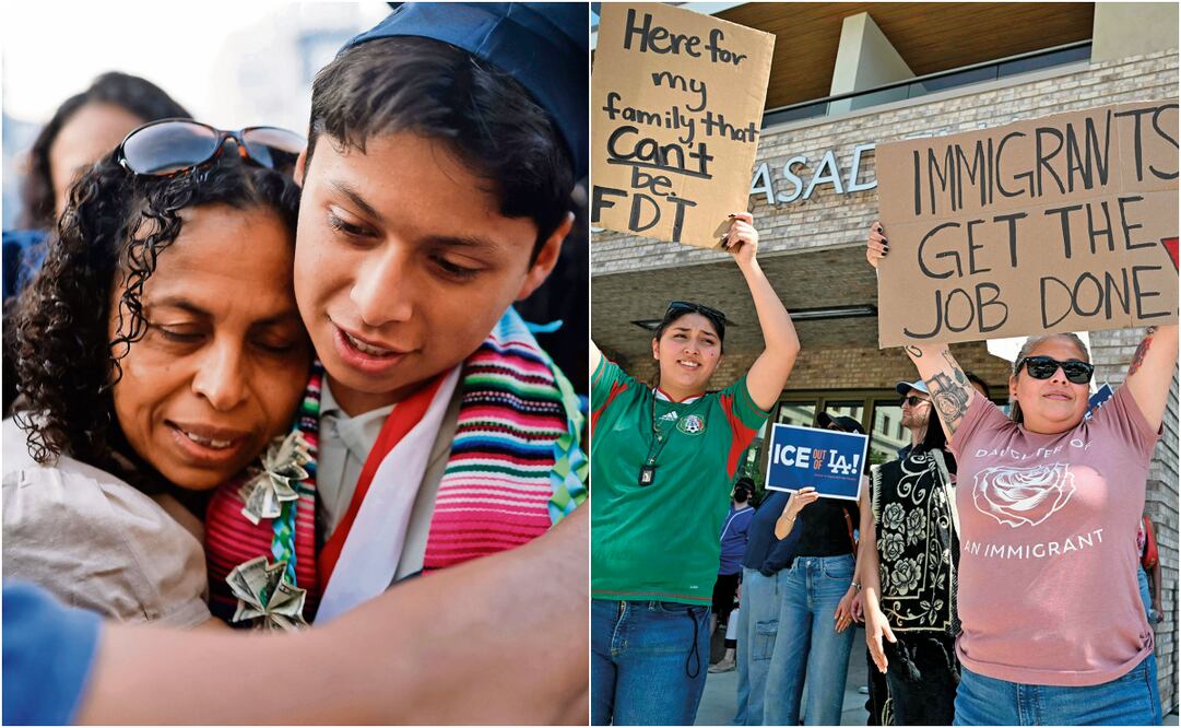 Fin de cursos de estudiantes latinos y protestas en Estados Unidos por la política antimigrante del presidente Trump. Fotos: Archivo EL UNIVERSAL