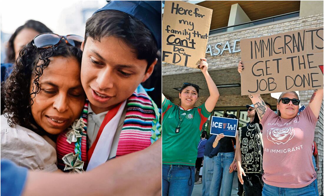 Fin de cursos de estudiantes latinos y protestas en Estados Unidos por la política antimigrante del presidente Trump. Fotos: Archivo EL UNIVERSAL