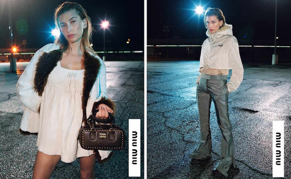 Campaña Otoño - Invierno de Miu Miu. Foto: Instagram @HaileyBieber, @ZoeGhertner