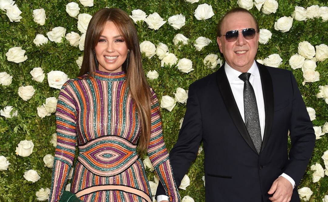 Thalía y Tommy Mottola en la 71 entrega anual de los Premios Tony en Nueva York. Foto: Evan Agostini / Invision / AP, archivo