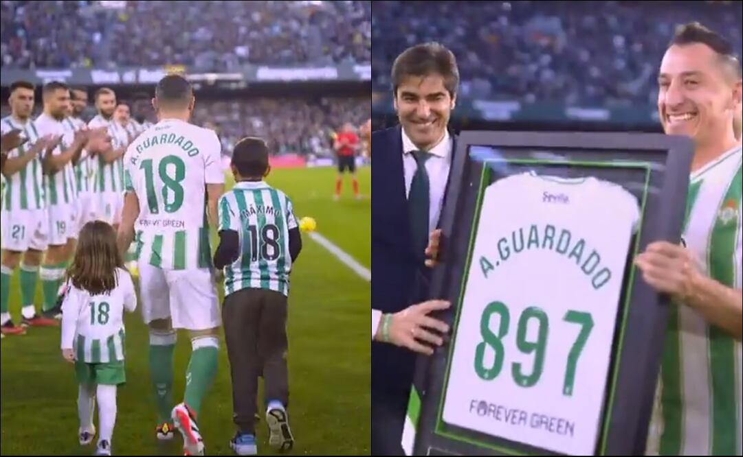 Así fue el emotivo homenaje que le rindió el Betis a Andrés Guardado - Foto: Especial