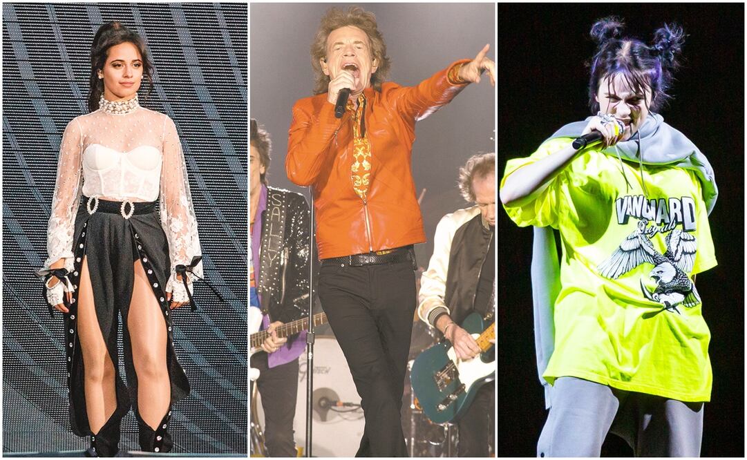 Camila Cabello, The Rolling Stone y Billie Eilish. Fotos: Archivo