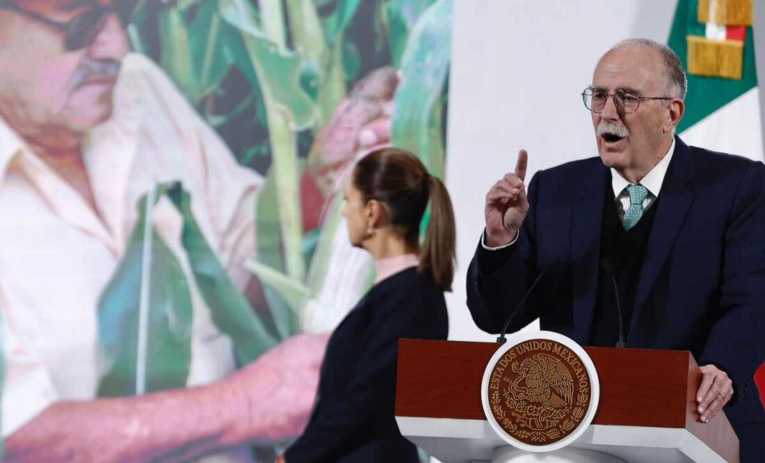 Julio Berdegué Sacristán, secretario de Agricultura y Desarrollo Rural, durante la mañanera del 29 de octubre del 2025. Foto: Berenice Fregoso / EL UNIVERSAL.