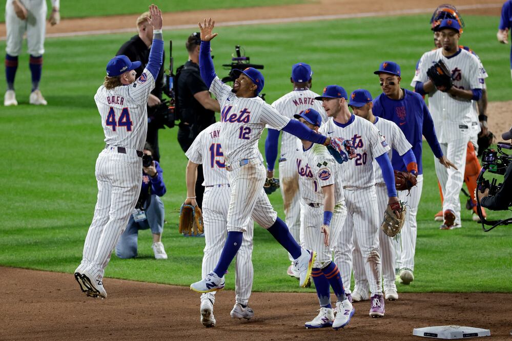 Mets en festejo, tras ganarle a los Dodgers - Foto: AP