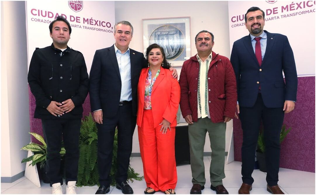 Clara Brugada se reune con Francisco Cervantes Díaz, presidente del CCE. Foto: Especial