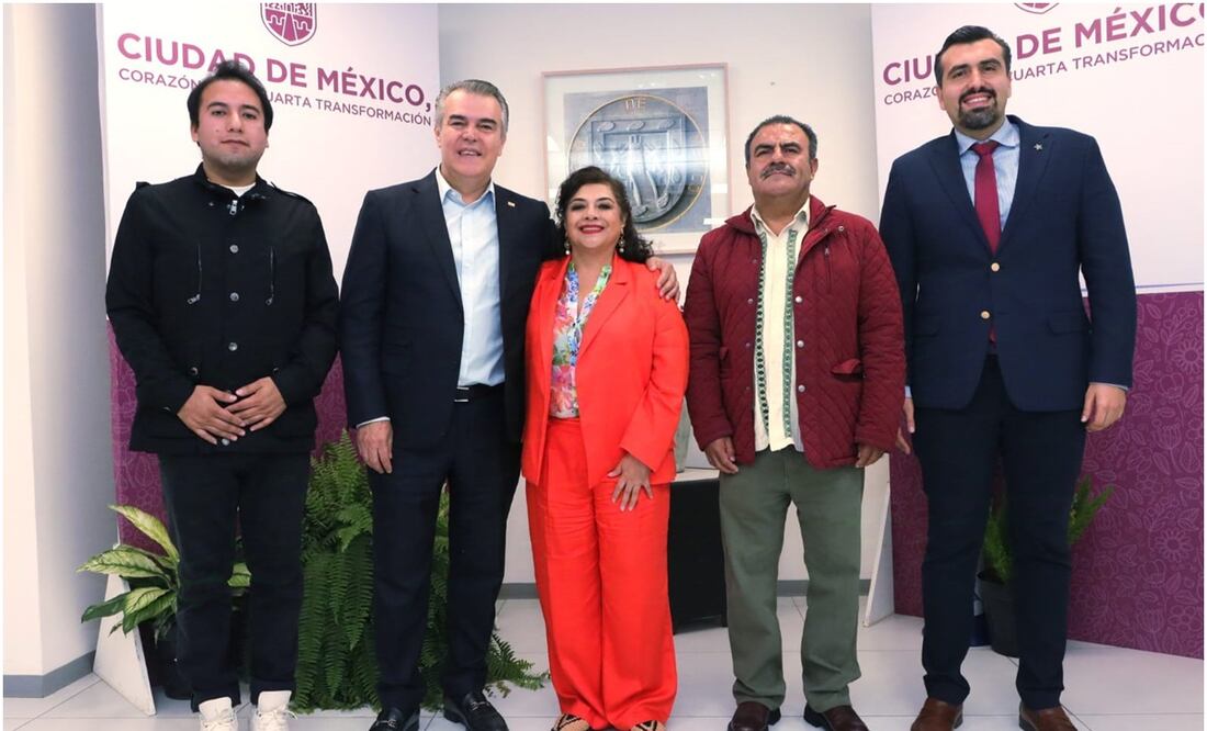 Clara Brugada se reune con Francisco Cervantes Díaz, presidente del CCE. Foto: Especial