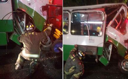 Choque de microbús contra camión de refrescos deja 3 lesionados en Tacuba