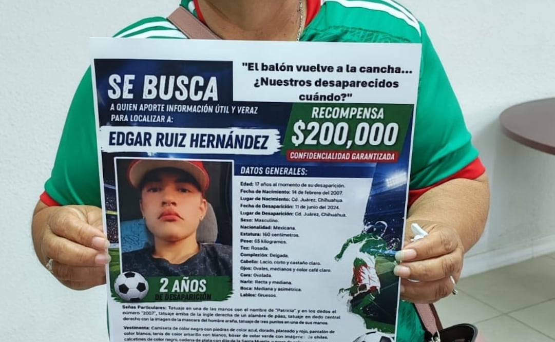 Buscó a su hija desaparecida y asesinada en Ciudad Juárez y ahora busca a su nieto; buscadoras se suman a acciones de colectivo nacional “El balón vuelve a la cancha, ¿nuestros desaparecidos cuándo?”. | Foto: Especial.