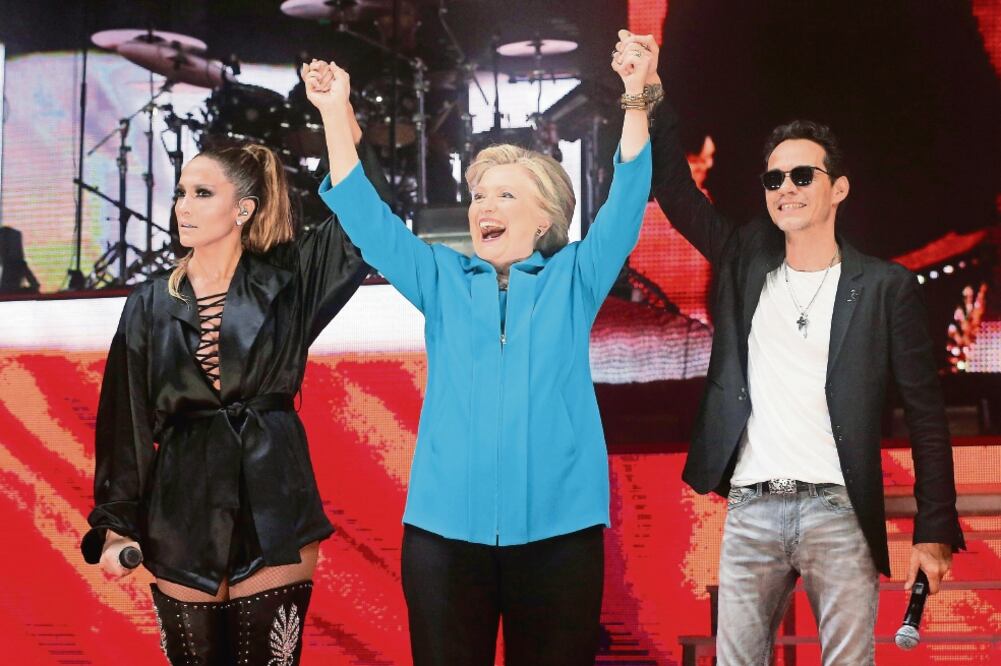 Jennifer Lopez y Marc Anthony se reunieron por la causa demócrata. (FOTO: BRIAN SNYDER. REUTERS)