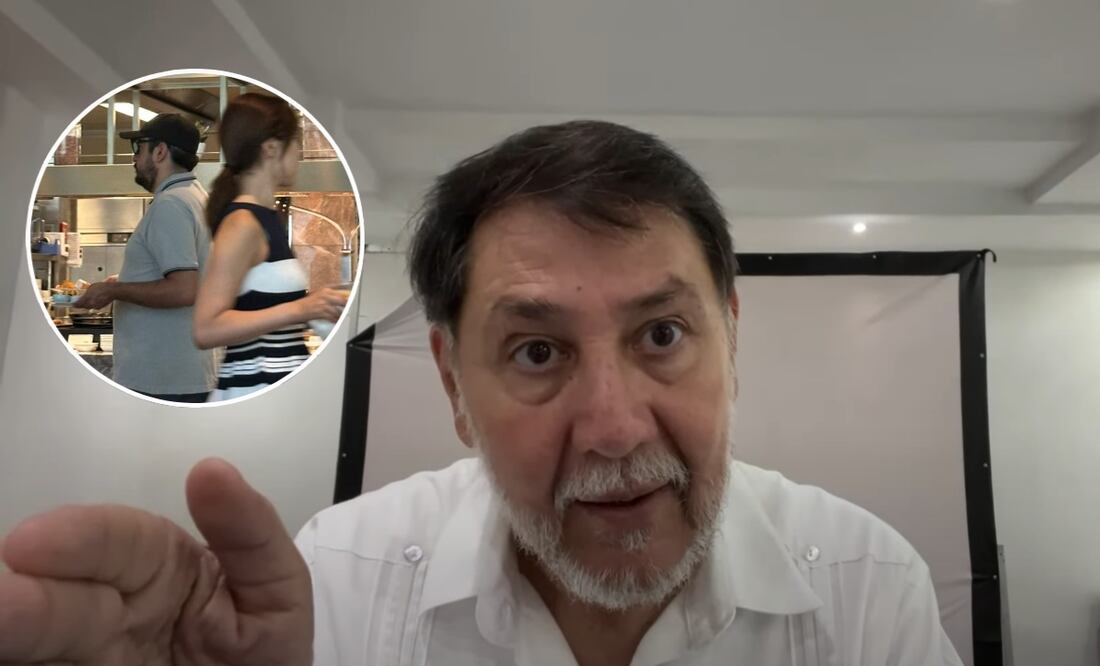 El presidente del Senado, Gerardo Fernández Noroña, defiende a Andry López Beltrán, quien fue captado en Tokio. Fotos: Captura de pantalla y tomada de la cuenta de X de @ClaudioOchoaH.