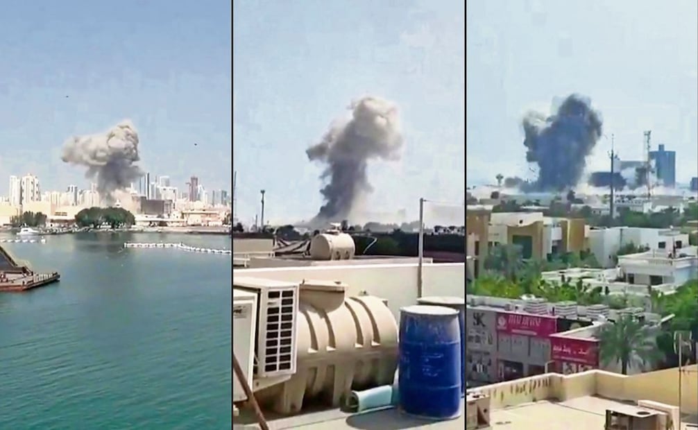 El momento de un ataque a una base estadounidense en Bahréin. Fotos: AFP