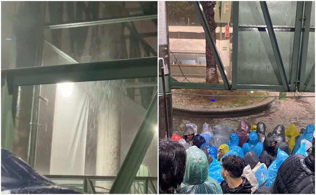 Fans resguardándose en el Foro Sol ante la fuerte granizada que cayó previo al concierto de Billie Eilish que terminó cancelado. Imágenes: cortesía