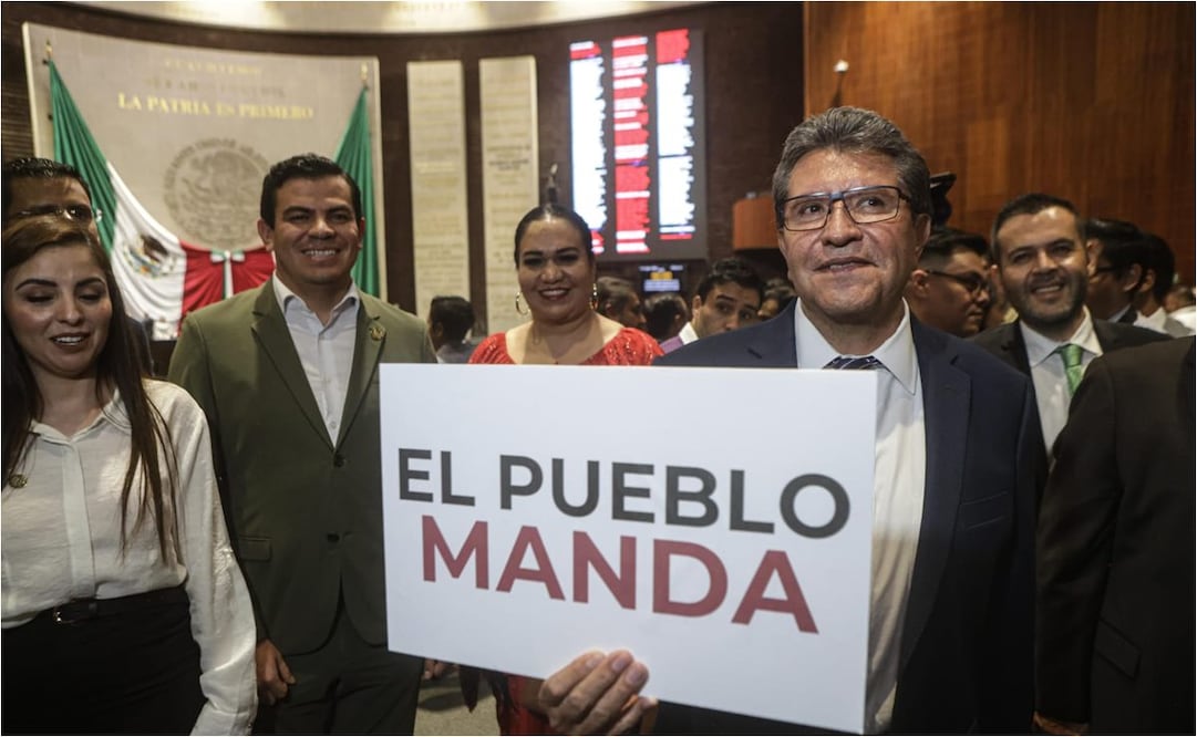 Ricardo Monreal festeja declaratoria de validez de la reforma judicial. Foto: Gabriel Pano/EL UNIVERSAL
