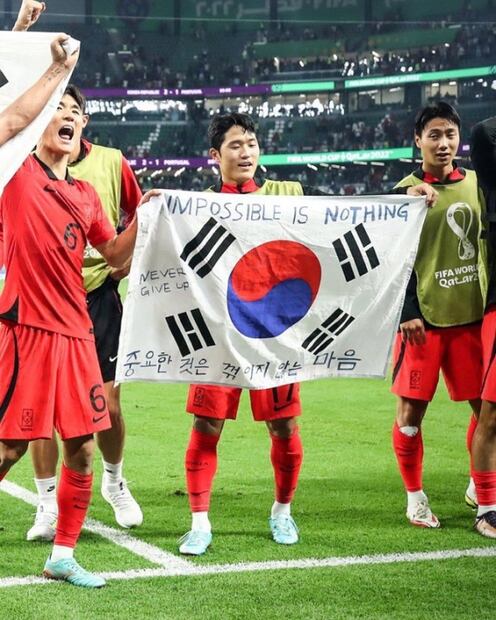 "Nada es imposible", la leyenda escrita por los jugadores de Corea del Sur en su bandera