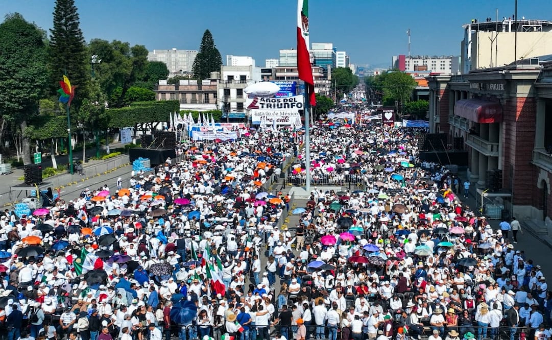 Delfina Gómez reúne a 60 mil personas en Tlalnepantla. Foto: Especial