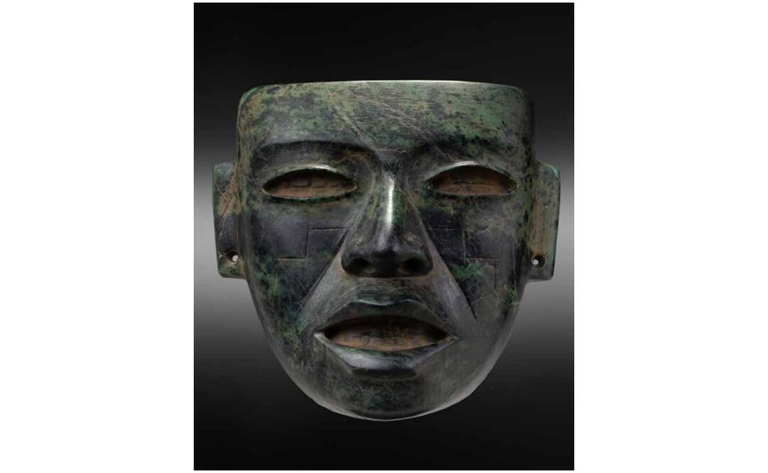 Máscara de "jadeita o serpentina" de Teotihuacan. Foto: tomada del catálogo de la casa de subastas Millon