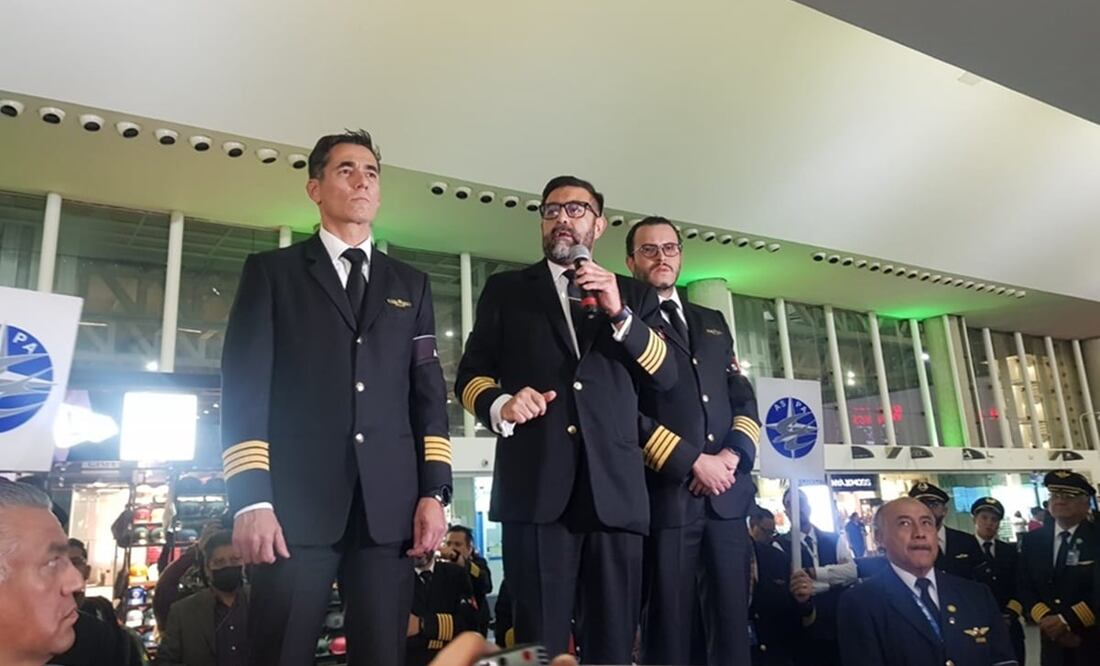 Huelga de Aeromar en el Aeropuerto Internacional de la Ciudad de México. Foto: Sara Cantera/EL UNIVERSAL