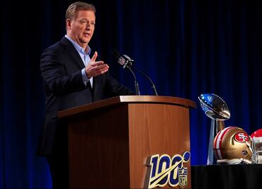 Conferencia del comisionado de NFL, toda una simulación
