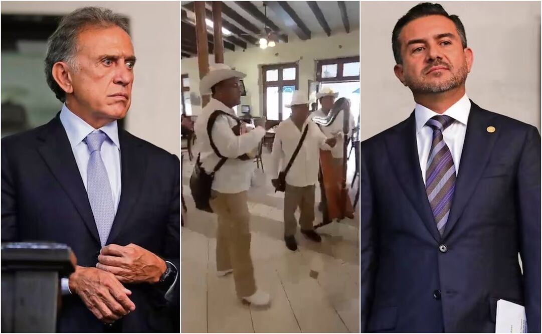 Miguel Ángel Yunes Linares y Miguel Ángel Yunes Márquez, senadores panistas. Foto: EL UNIVERSAL y captura de pantalla