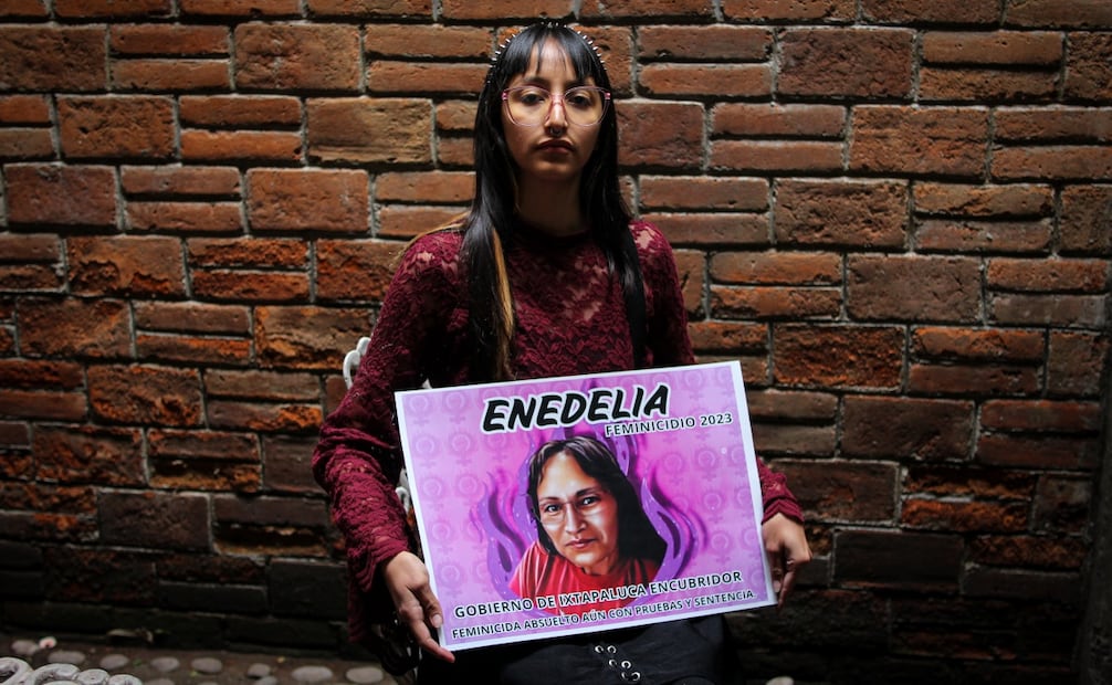 Paola Mejia, víctima de secuestro, exige justicia por su madre Enedelia García quien fue asesinada en Ixtapaluca, en mayo del 2023. Foto: Brenda Martinez/ EL UNIVERSAL