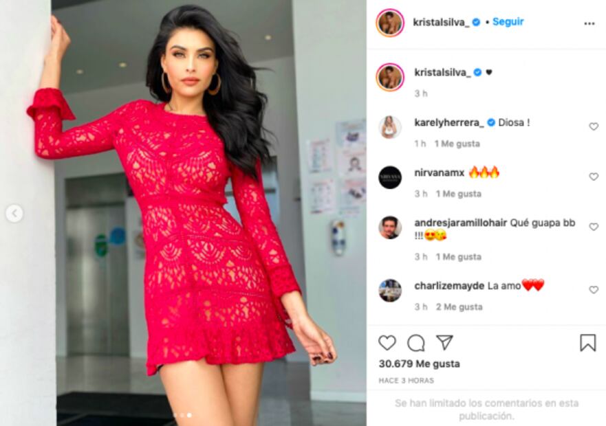 Kristal Silva recibe febrero en mini vestido rojo