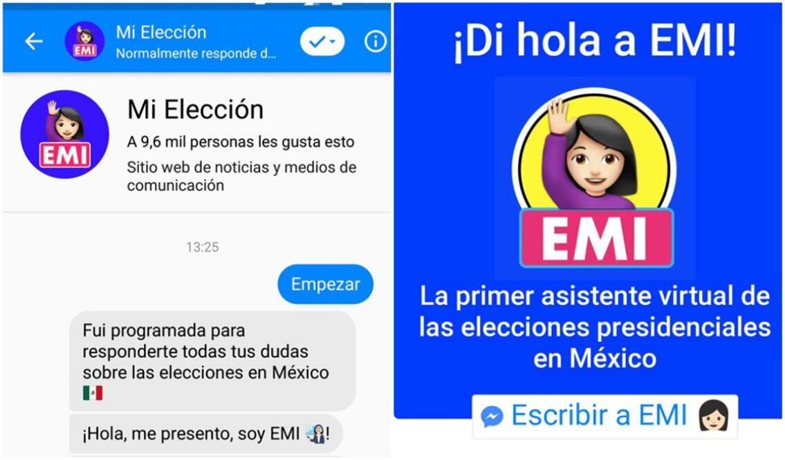 El robot EMI se encarga de informar, principalmente a jóvenes, sobre los candidatos, sus propuestas, su experiencia, formación académica y cuánto han gastado en sus campañas