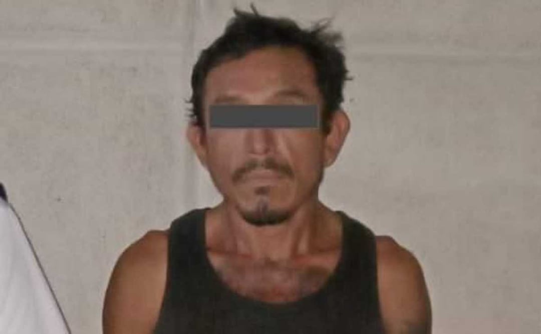 Detienen a David Concepción D. C. alias “Chocano” por presuntamente asesinar a su padre en Yucatán. Foto: Especial