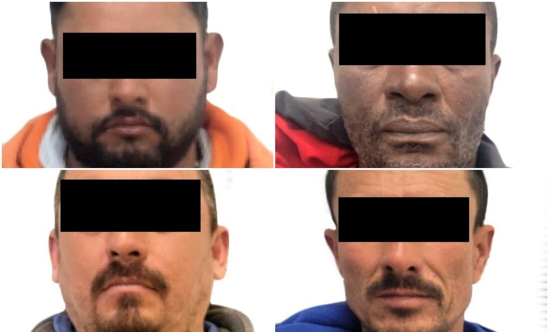 Los detenidos son Edgar “C”, Uvaldo “M”, Francisco “A”, y Álvaro “M”, éste último de nacionalidad colombiana. Foto: Especial