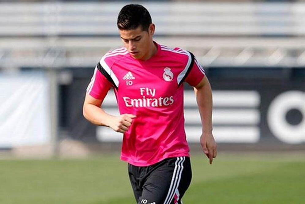 James Rodríguez en un entrenamiento del Real Madrid. Archivo 