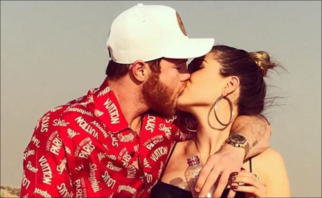 Saúl Álvarez con la modelo Fernanda Gómez. FOTO TOMADA DE INSTAGRAM @fernandagmtz
