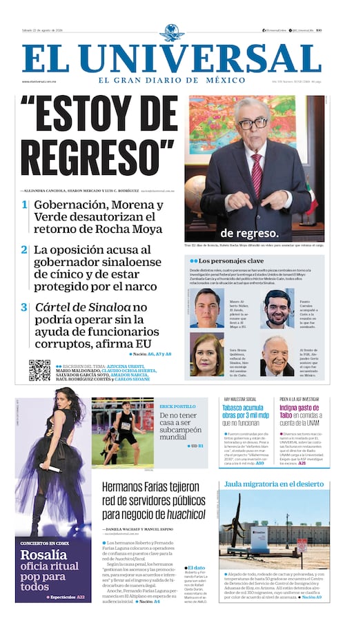 Portada impresa del 22 de agosto de 2026