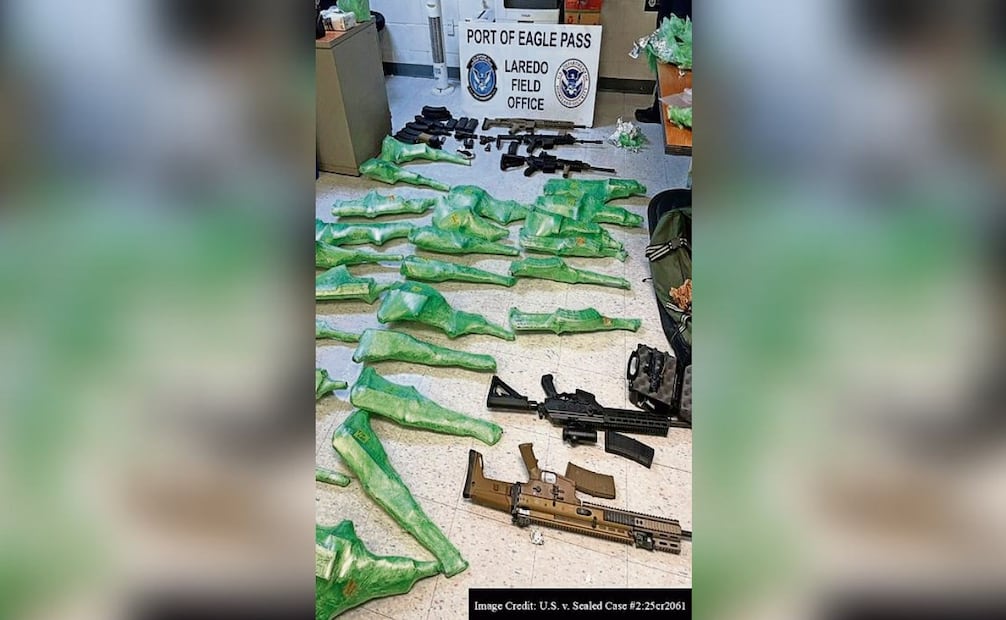 Armas decomisadas a La Nueva Familia Michoacana. Foto: CORTESÍA FBI