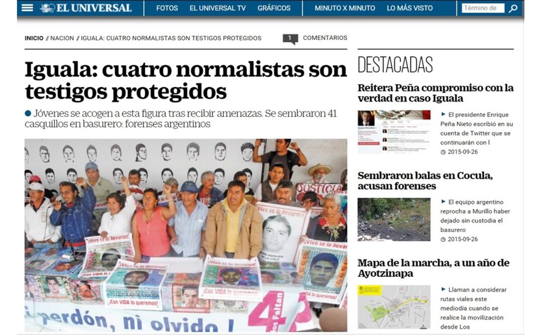 Uno de los trabajos publicados en la cobertura de EL UNIVERSAL. /Especial
