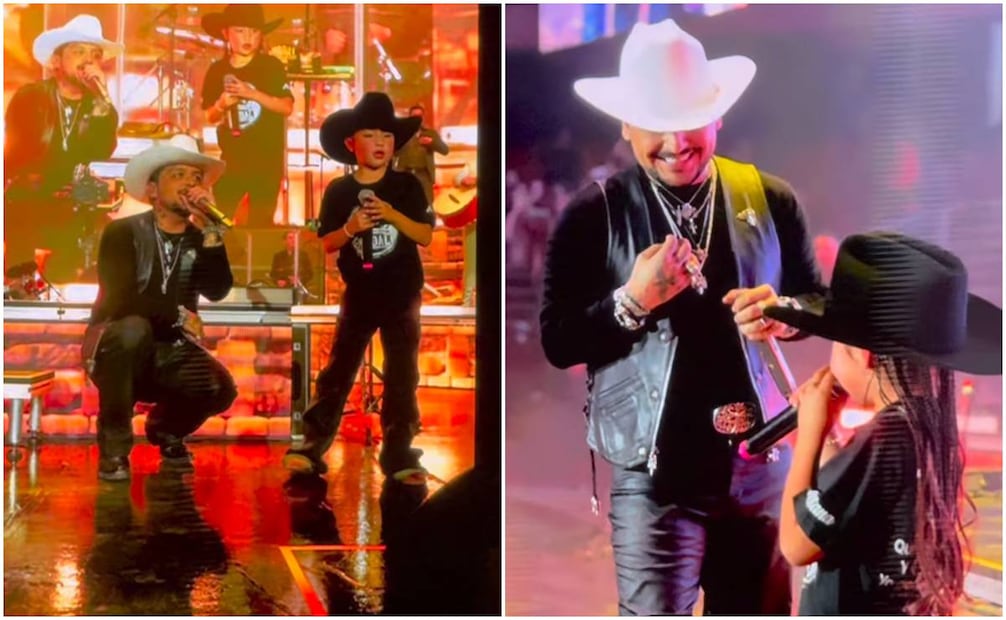 Christian Nodal, fascinado con niña fan que cantó con él "Dime como quieres".