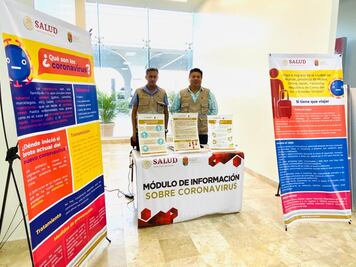 Por coronavirus, instalan módulos de información en aeropuertos de Chiapas
