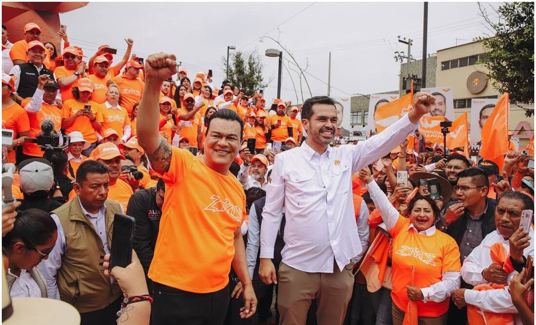 Jorge Álvarez Máynez visita Neza con apoyo de Juan Zepeda. Foto: Especial