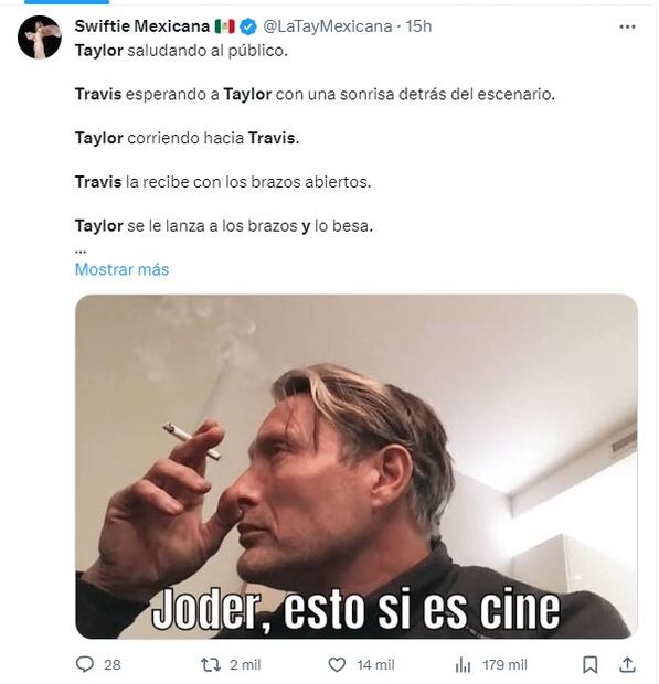 Taylor Swift y Travis Kelce meme. Foto: X