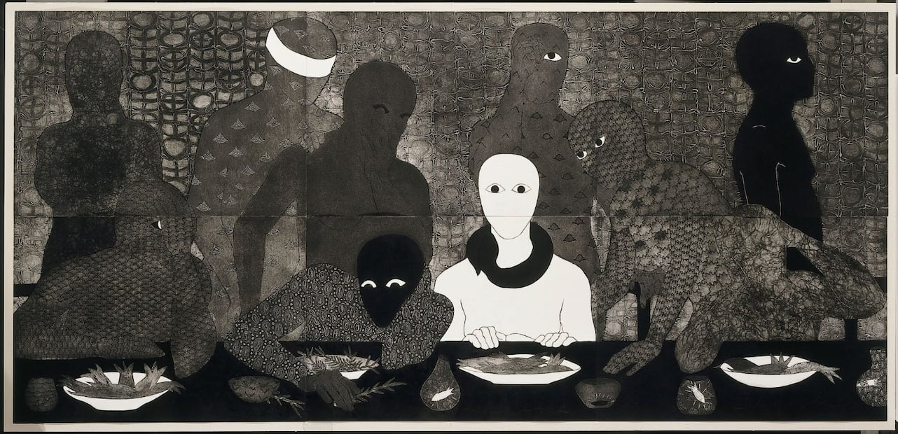 La cena (1993) por Belkis Ayón. Colección Daros. Crédito: MALBA