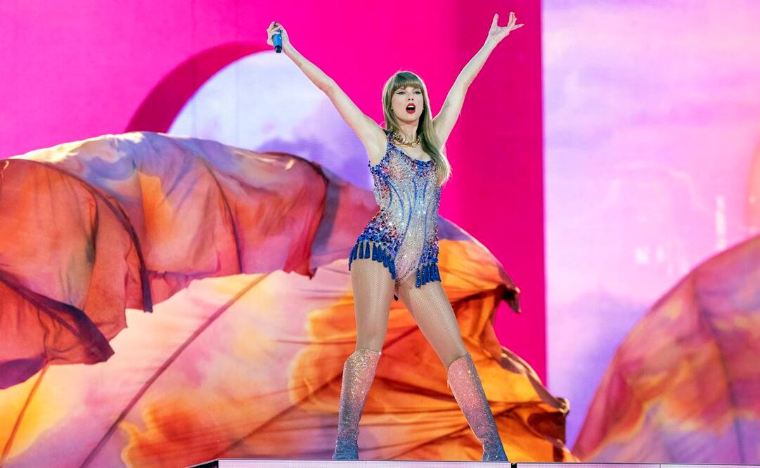 Taylor Swift durante una presentación de su Eras Tour, en Nueva jersey. Foto: EFE