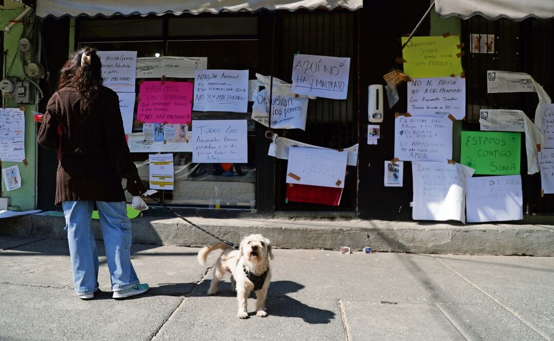 Vecinos de la colonia Narvarte expresaron su apoyo mediante carteles a la encargada del albergue En Busca de Un Hogar, luego de su clausura. Foto: Carlos Mejía | El Universal