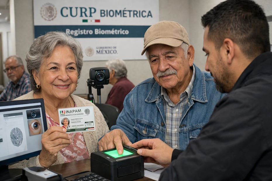 CURP biométrica adultos mayores. Foto: Creada con IA