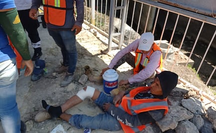 Derrumbe lesiona a tres obreros en Tuxtla Gutiérrez, Chiapas