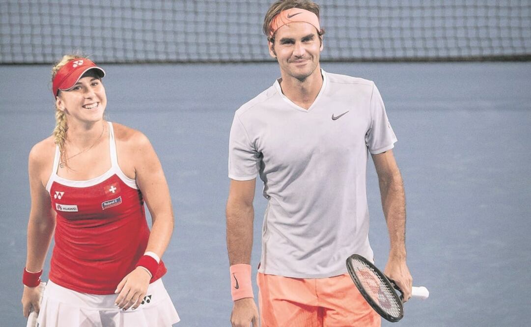 Roger hizo pareja con Belinda Bencic y ganaron 2-1 a Alemania. (TONY MCDONOUGH. EFE)