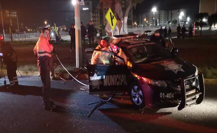 Accidente automovilístico deja dos policías heridos en Pachuca