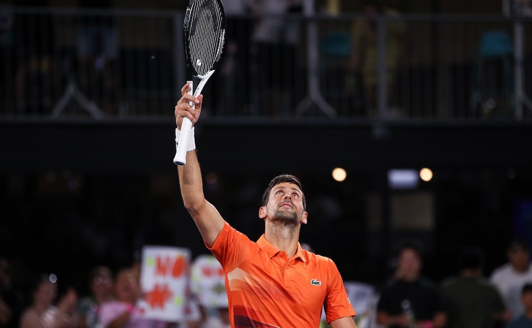 Djokovic festejando el triunfo sobre Medvedev / Foto: EFE