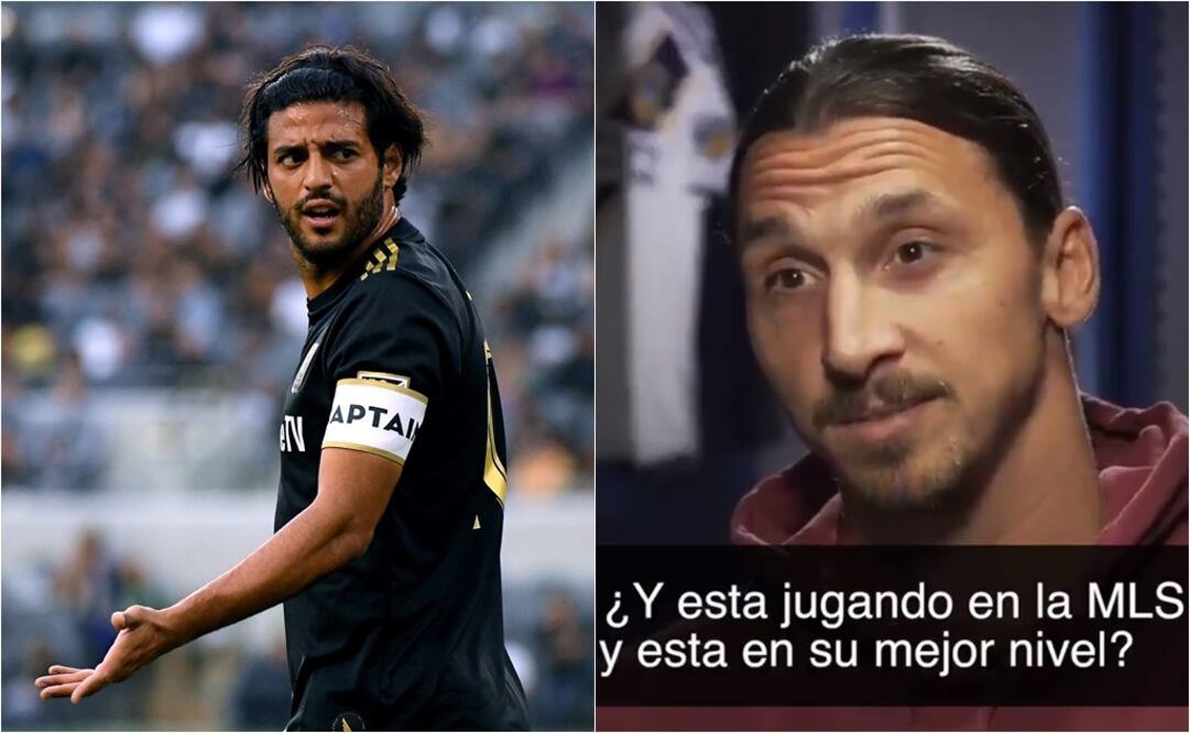 Carlos Vela y Zlatan Ibrahimovic, delantero del Galaxy. FOTO: archivo y captura de pantalla