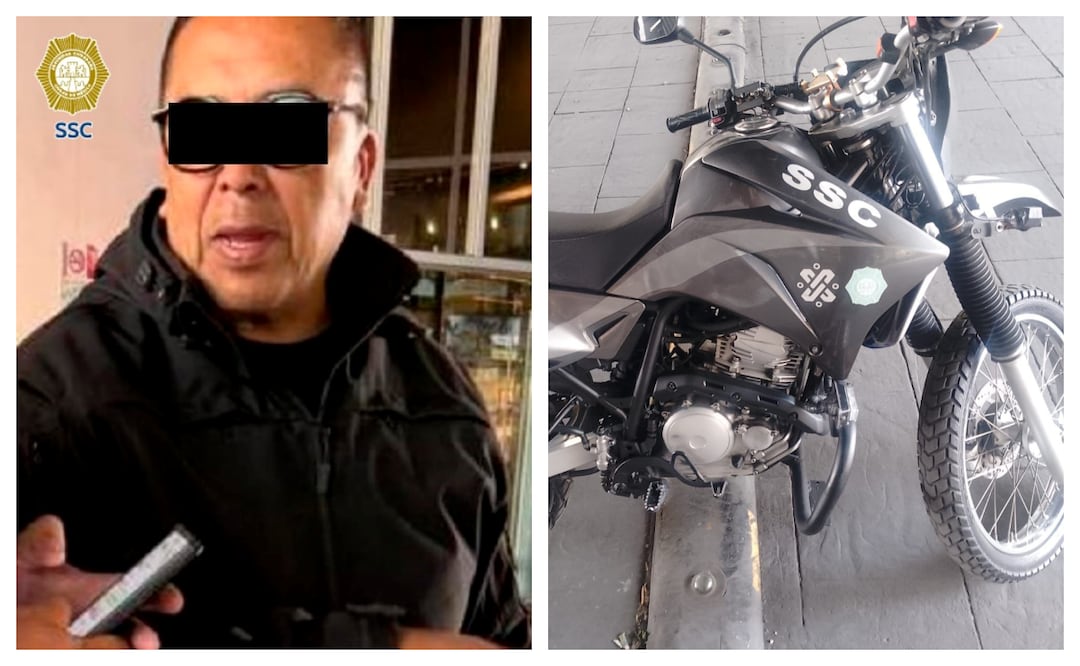 Detienen a hombre por hacerse pasar por policía; portaba uniforme y motocicleta falsa. Foto: Especial
