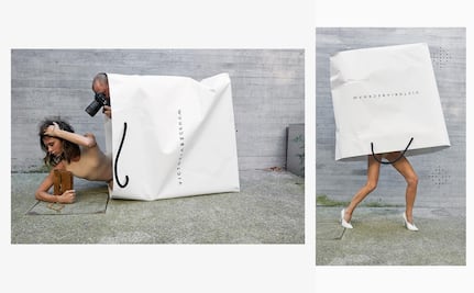 Victoria Beckham celebra diez años en la industria de la moda como empezó: dentro de una bolsa