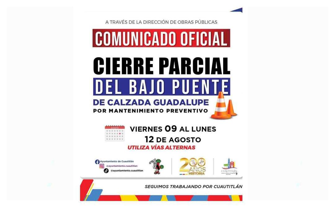 Comunicado del Ayuntamiento de Cuautitlán. Foto: Especial